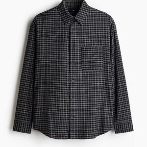 H&M Monochrome Checkered Button-Down Shirt